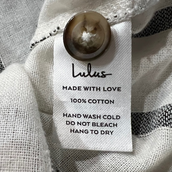 LULUS Amelia Dawn Off-White Striped Long Sleeve Button-Up Top (Size M) - Picture 14 of 16